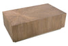 Image of Stockard Contemporary Rectangular Block Style Coffee Table With Pewter Finish Wood Base