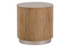 Image of Stockard Contemporary Round End Table With Pewter Finish Wood Base