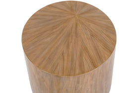 Stockard Contemporary Round End Table With Pewter Finish Wood Base