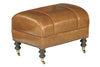 Image of Sullivan "Designer Style" Leather Ottoman w/ Decorative Antique Brass Nailhead Trim