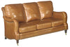 Image of Sullivan Howard Reproduction Leather Three Seat Sofa Set w/ Decorative Antique Brass Nailhead Trim