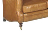 Image of Sullivan Leather Loveseat w/ Decorative Antique Brass Nailhead Trim