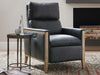 Image of Sutter Power Quick Ship Mid-Century Modern Leather Exposed Wood Recliner