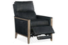 Image of Sutter Power Quick Ship Mid-Century Modern Leather Exposed Wood Recliner