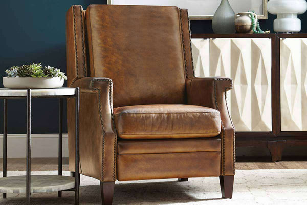 Sylvester Quick Ship Pillow Wing Back Leather Recliner