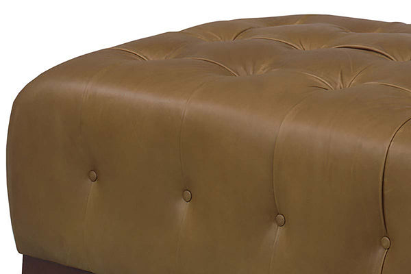 Taylor 54 Inch Long Leather Tufted Coffee Table Ottoman