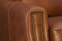 Thaddeus 83 Inch "Quick Ship" Traditional Top Grain Leather Pillow Back Sofa OUT OF STOCK UNTIL 3/17/2022