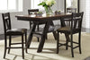 Image of Thayer Contemporary 5 Piece Light And Dark Espresso Gathering Pedestal Table Dining Set With Splat Back Side Chairs