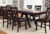 Image of Thayer Contemporary 7 Piece Light And Dark Espresso Pedestal Table Dining Set With Splat Back Side Chairs