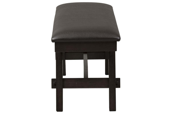 Thayer Contemporary 6 Piece Light And Dark Espresso Pedestal Table Dining Set With Splat Back Side Chairs And Bench