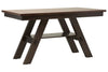 Image of Thayer Contemporary 7 Piece Light And Dark Gathering Pedestal Table Dining Set With Splat Back Side Chairs