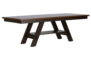 Thayer Contemporary 5 Piece Light And Dark Espresso Pedestal Table Dining Set With Splat Back Side Chairs