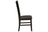 Image of Thayer Contemporary 5 Piece Light And Dark Espresso Pedestal Table Dining Set With Splat Back Side Chairs