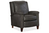Image of Thompson Charcoal Quick Ship Pillow Wing Back Leather Recliner