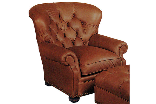 Thurman British Gentleman's Deep Tufted Leather Club Chair