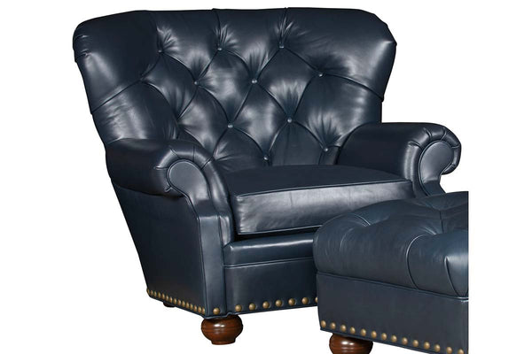 Thurman British Gentleman's Deep Tufted Leather Club Chair