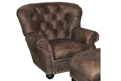 Thurman British Gentleman's Deep Tufted Leather Club Chair