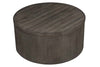 Image of Tristan I Farmhouse Style Charcoal Round Drum Cocktail Table