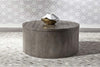 Image of Tristan I Farmhouse Style Charcoal Round Drum Cocktail Table