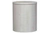 Image of Tristan II Farmhouse Style Distressed White Round Drum Storage End Table