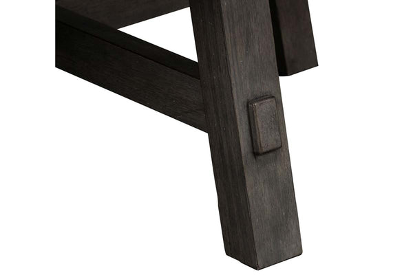 Tristan I Farmhouse Style Charcoal Round Splay Leg Coffee Table