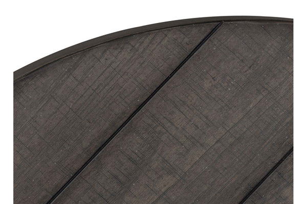 Tristan I Farmhouse Style Charcoal Round Splay Leg Coffee Table