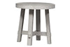 Image of Tristan II Farmhouse Style Distressed White Splay Leg Round End Table