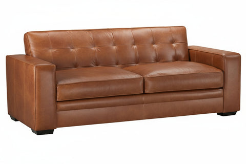 Uptown 87 Inch "Designer Style" Modern Track Arm Biscuit Back Sofa