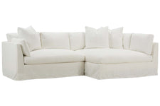 Vanessa Two Piece Slipcovered Bench Cushion Contemporary Sectional Sofa