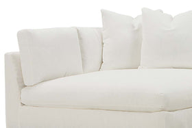 Vanessa Two Piece Pillow Back Slipcovered Sectional With Large Chaise Bumper (Version 2 As Configured)