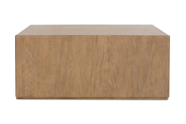 Vaughn Transitional Light Wood Two Drawer Low Profile Storage Coffee Table