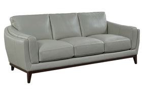 Verne 92 Inch Modern Leather Pillow Back Sofa