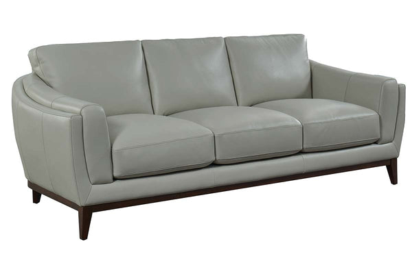 Verne 92 Inch Modern Leather Pillow Back Sofa