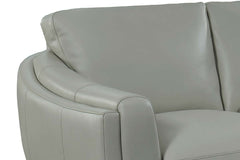 Verne 92 Inch Modern Leather Pillow Back Sofa