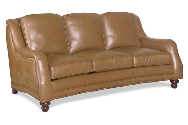 Vernon 84 Inch "Designer Style" English Arm Leather Sofa
