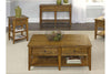 Image of Warrington Traditional Two Drawer Plank Style Golden Oak Sofa Table With Shelf