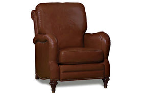 Wesley Leather English Arm Recliner With Nailhead Trim