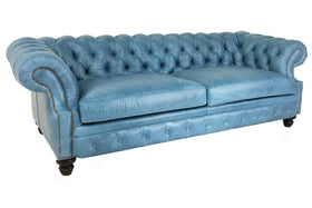 Westminster 94 Inch Chesterfield Tufted Leather Sofa