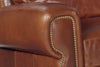 Image of Weston "Designer Style" Leather Queen Sleeper Sofa & Recliner Set w/ Contrasting Nailhead Trim