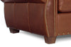 Image of Weston 86 Inch Leather Pillow Back Sofa w/ Contrasting Nailhead Trim