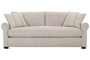 Winona I 94 Inch Fabric Upholstered Single Bench Seat Roll Arm Sofa