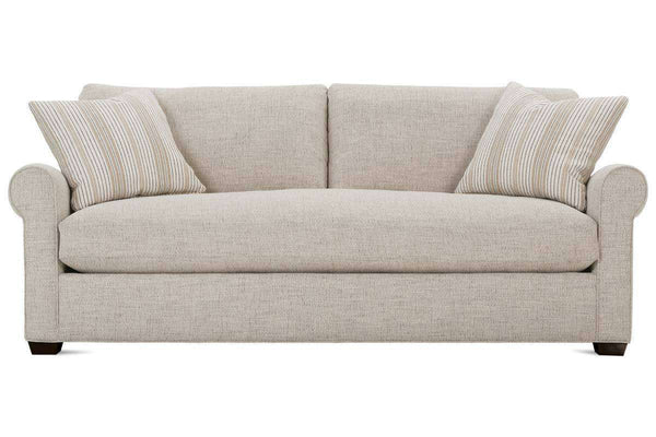 Winona I 94 Inch Fabric Upholstered Single Bench Seat Roll Arm Sofa