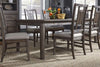 Image of Zander Transitional 7 Piece Leg Table Dining Set With Aged Oak Finish And Lattice Back Side Chairs