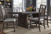 Image of Zander Transitional 7 Piece Trestle Table Dining Set With Aged Oak Finish And Lattice Back Side Chairs