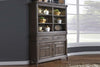 Image of Zander Transitional Storage Dining Buffet With Hutch In A Wirebrushed Aged Oak Finish