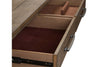Image of Zander Transitional Storage Dining Buffet With Hutch In A Wirebrushed Aged Oak Finish