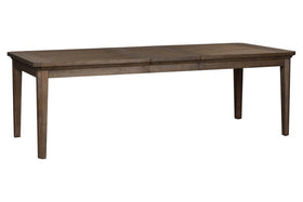 Zander Transitional 6 Piece Leg Table Dining Set With Aged Oak Finish And Upholstered Side Chairs And Bench