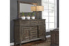 Image of Zander Queen Or King Wirebrushed Aged Oak Panel Bed "Create Your Own Bedroom" Collection