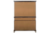Image of Zander Transitional Storage Dining Buffet With Hutch In A Wirebrushed Aged Oak Finish