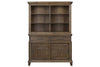 Image of Zander Transitional Storage Dining Buffet With Hutch In A Wirebrushed Aged Oak Finish